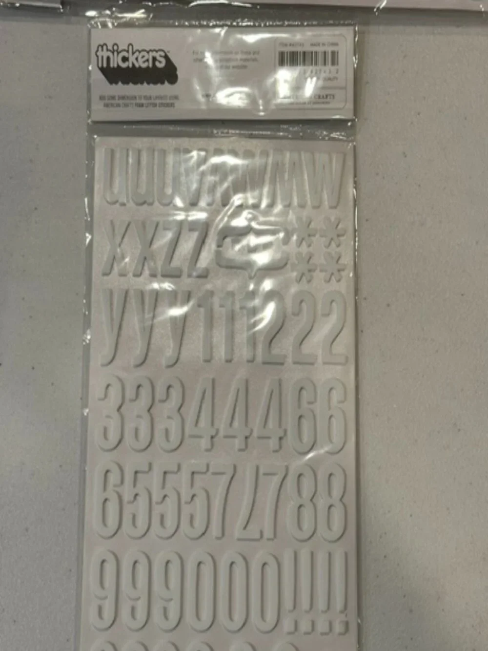 NEW Remarks Letter Sticker Series Thickers Thickers Daiquiri White